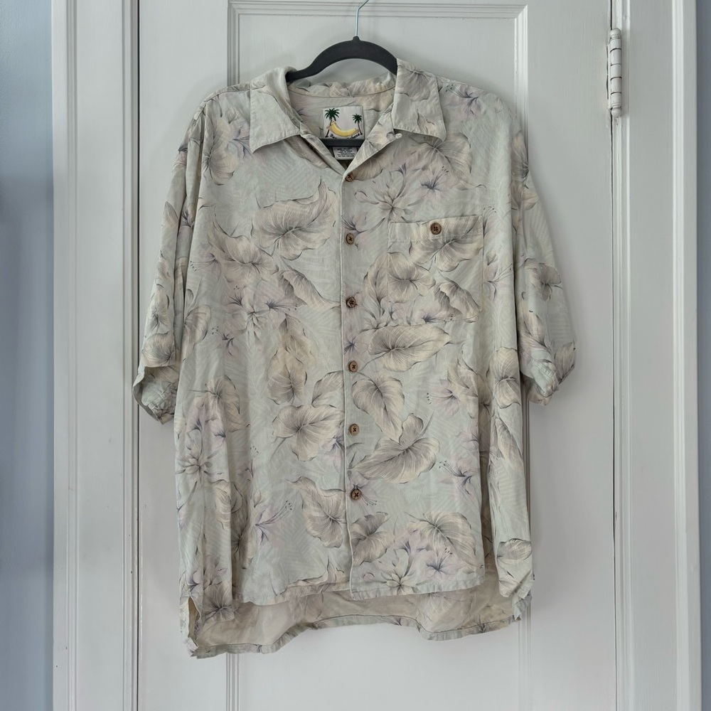 Banana Cabana Hawaiian Tropical Short Sleeve Button Up Shirt